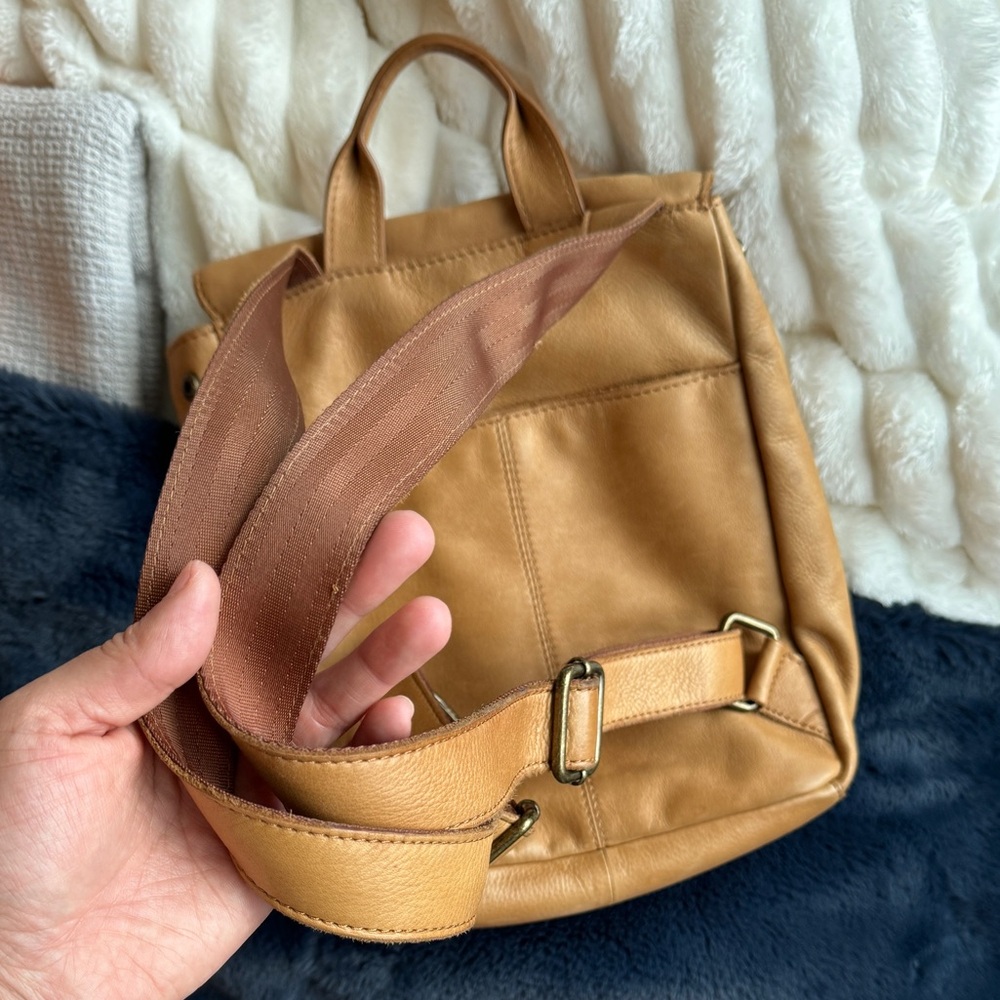 Liberty Backpack Light Brown American Leather Co summer casual Cognac - Picture 3 of 9